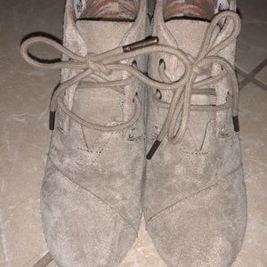 Toms ankle booties, wedges
